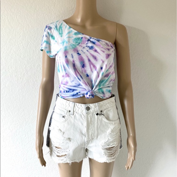 LF Tops - Emma and Sam one shoulder tie dye top